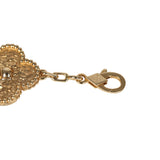 Van Cleef & Arpels Vintage Alhambra 5 Motif Bracelet Hammered 18K Yellow Gold Hardware - Thumbnail View 4