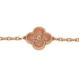 Van Cleef & Arpels Vintage Alhambra 5 Motif Bracelet Hammered 18K Rose Gold - Thumbnail View 3