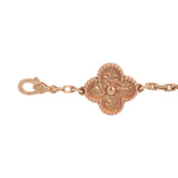 Van Cleef & Arpels Vintage Alhambra 5 Motif Bracelet Hammered 18K Rose Gold - Thumbnail View 4