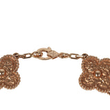 Van Cleef & Arpels Vintage Alhambra 5 Motif Bracelet Hammered 18K Rose Gold - Thumbnail View 5