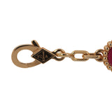 Van Cleef & Arpels Vintage Alhambra 5 Motif Bracelet Pink Enamel 18K Yellow Gold - Thumbnail View 4