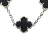 Van Cleef & Arpels Vintage Alhambra 5 Motif Bracelet Onyx 18K White Gold - Thumbnail View 3