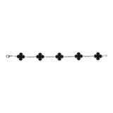 Van Cleef & Arpels Vintage Alhambra 5 Motif Bracelet Onyx 18K White Gold - Thumbnail View 2