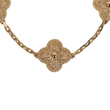 Van Cleef & Arpels Vintage Alhambra 5 Motif Bracelet Hammered 18K Yellow Gold - Thumbnail View 3