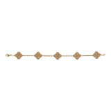 Van Cleef & Arpels Vintage Alhambra 5 Motif Bracelet Hammered 18K Yellow Gold - Thumbnail View 2