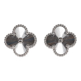 Van Cleef & Arpels Vintage Alhambra Motif Earrings 18K White Gold