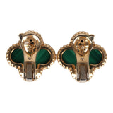 Van Cleef & Arpels Vintage Alhambra Motif Earrings Malachite 18K Yellow Gold