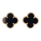 Van Cleef & Arpels Vintage Alhambra Onyx Earrings 18K Gold