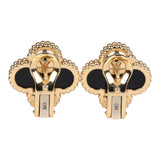 Van Cleef & Arpels Vintage Alhambra Onyx Earrings 18K Gold