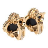 Van Cleef & Arpels Vintage Alhambra Onyx Earrings 18K Gold