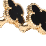 Van Cleef & Arpels Vintage Alhambra Onyx Earrings 18K Gold