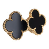 Van Cleef & Arpels Magic Alhambra Onyx Earrings 18K Yellow Gold Hardware