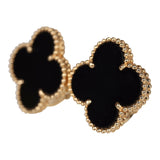 Van Cleef & Arpels Magic Alhambra Onyx Earrings 18K Yellow Gold Hardware