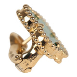 Van Cleef & Arpels Vintage Alhambra Motif Earrings Malachite 18K Yellow Gold