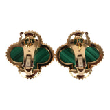 Pre-owned Van Cleef & Arpels Magic Alhambra Malachite Earrings 18K Yellow Gold Hardware