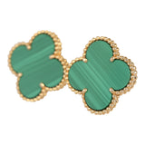 Pre-owned Van Cleef & Arpels Magic Alhambra Malachite Earrings 18K Yellow Gold - Thumbnail View 4