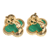 Pre-owned Van Cleef & Arpels Magic Alhambra Malachite Earrings 18K Yellow Gold - Thumbnail View 3