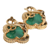 Pre-owned Van Cleef & Arpels Magic Alhambra Malachite Earrings 18K Yellow Gold - Thumbnail View 4