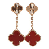 Van Cleef & Arpels Magic Alhambra 2 Motif Earrings Carnelian 18K Rose Gold - Thumbnail View 1