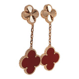 Van Cleef & Arpels Magic Alhambra 2 Motif Earrings Carnelian 18K Rose Gold - Thumbnail View 2