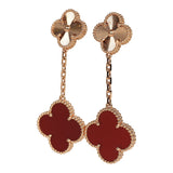 Van Cleef & Arpels Magic Alhambra 2 Motif Earrings Carnelian 18K Rose Gold - Thumbnail View 3