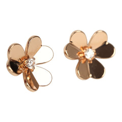 Van Cleef & Arpels Small Frivole Earrings Diamond 18K Rose Gold Hardware