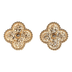 Van Cleef & Arpels Vintage Alhambra Motif Earrings 18K Yellow Gold