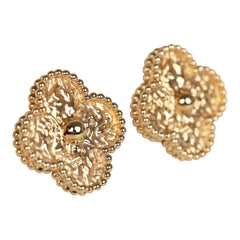 Van Cleef & Arpels Vintage Alhambra Motif Earrings 18K Yellow Gold