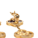 Van Cleef & Arpels "Vendome" Magic Alhambra 3 Motif Earrings Blue Sevres Porcelain, Diamonds, 18K Yellow Gold - Thumbnail View 8