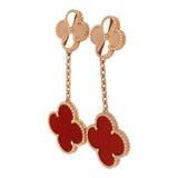 Pre-owned Van Cleef & Arpels Magic Alhambra 2 Motif Earrings Carnelian 18K Rose Gold - Thumbnail View 4
