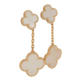 Van Cleef & Arpels Magic Alhambra 2 Motif Earrings Mother of Pearl 18K Yellow Gold - Thumbnail View 2