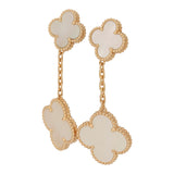 Van Cleef & Arpels Magic Alhambra 2 Motif Earrings Mother of Pearl 18K Yellow Gold - Thumbnail View 4