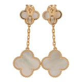 Van Cleef & Arpels Magic Alhambra 2 Motif Earrings Mother of Pearl 18K Yellow Gold - Thumbnail View 3