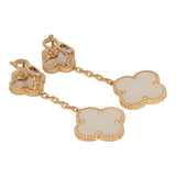 Van Cleef & Arpels Magic Alhambra 2 Motif Earrings Mother of Pearl 18K Yellow Gold - Thumbnail View 5