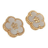 Van Cleef & Arpels Lucky Spring Plum Blossom Earrings White Mother of Pearl 18K Yellow Gold - Thumbnail View 2