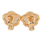Van Cleef & Arpels Lucky Spring Plum Blossom Earrings White Mother of Pearl 18K Yellow Gold - Thumbnail View 5