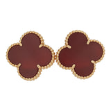 Van Cleef & Arpels Magic Alhambra Carnelian Earrings 18K Yellow Gold - Thumbnail View 1