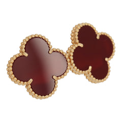 Van Cleef & Arpels Magic Alhambra Carnelian Earrings 18K Yellow Gold