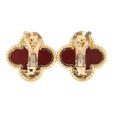 Van Cleef & Arpels Magic Alhambra Carnelian Earrings 18K Yellow Gold - Thumbnail View 3