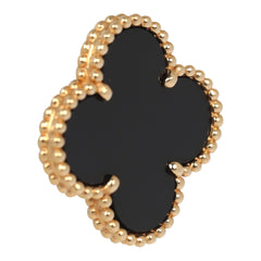 Van Cleef & Arpels Magic Alhambra Onyx Earrings 18K Yellow Gold