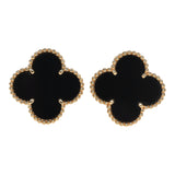 Van Cleef & Arpels Magic Alhambra Onyx Earrings 18K Yellow Gold - Thumbnail View 3