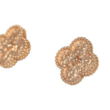 Van Cleef & Arpels Vintage Alhambra Hammered Earrings 18K Guilloché Rose Gold - Thumbnail View 3