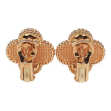 Van Cleef & Arpels Vintage Alhambra Hammered Earrings 18K Guilloché Rose Gold - Thumbnail View 4