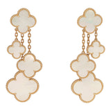 Van Cleef & Arpels Magic Alhambra 4 Motif Earrings Mother of Pearl 18K Yellow Gold - Thumbnail View 1