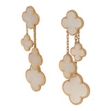 Van Cleef & Arpels Magic Alhambra 4 Motif Earrings Mother of Pearl 18K Yellow Gold - Thumbnail View 5