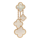 Van Cleef & Arpels Magic Alhambra 4 Motif Earrings Mother of Pearl 18K Yellow Gold - Thumbnail View 2
