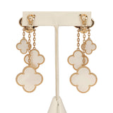 Van Cleef & Arpels Magic Alhambra 4 Motif Earrings Mother of Pearl 18K Yellow Gold - Thumbnail View 4
