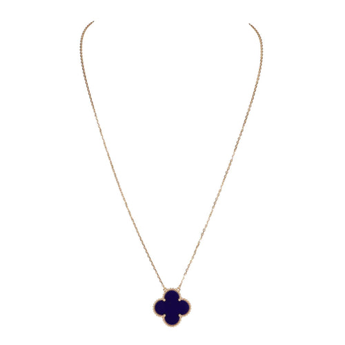 Van Cleef & Arpels Vintage Alhambra 18k Lapis Lazuli Pendant Necklace