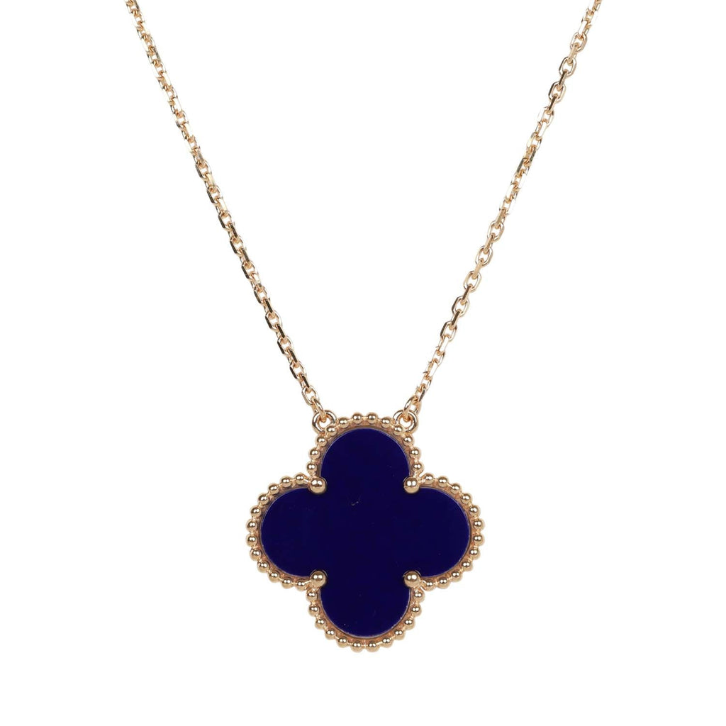 Van Cleef & Arpels Alhambra Vintage Turquoise White Gold Necklace