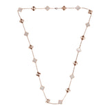 Van Cleef & Arpels Limited Edition Seoul Maison Vintage Alhambra 20 Motif Long Necklace White Mother of Pearl & 18K Rose Gold Hardware